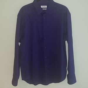 Calvin Klein purple button down shirt